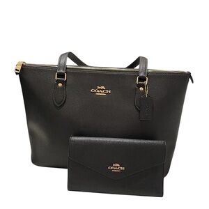 Coach Black Tote and Wallet Set